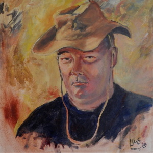Image: Water-colour portrait of Carl Dow by the late Lena Endicott.